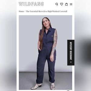 Wildfang Essential High Waisted Coverall Large Navy